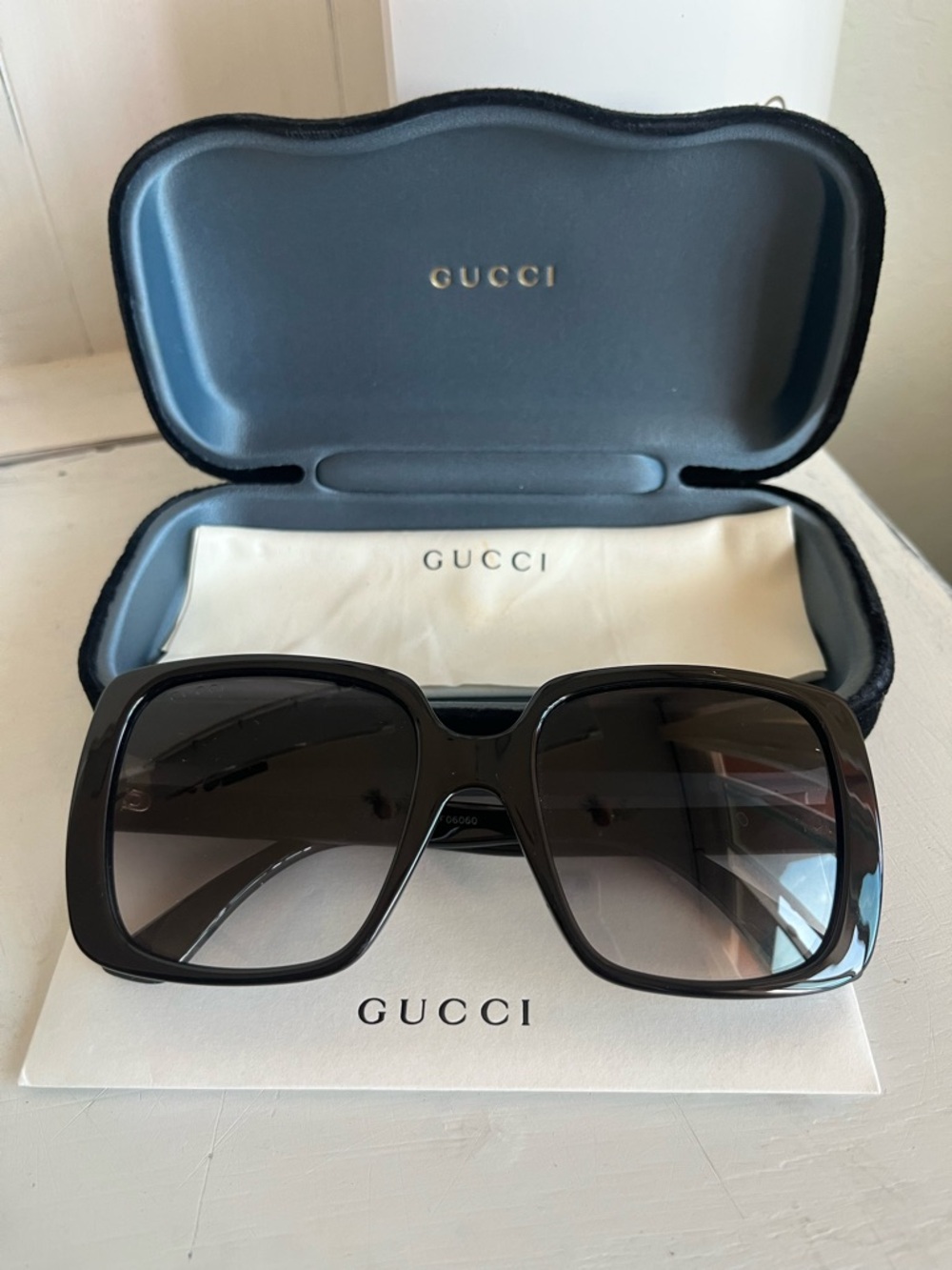 Gucci Women's Black Oversized Square Sunglasses